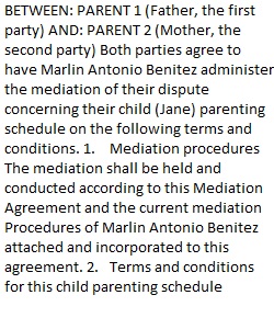 Written Mediation agreement